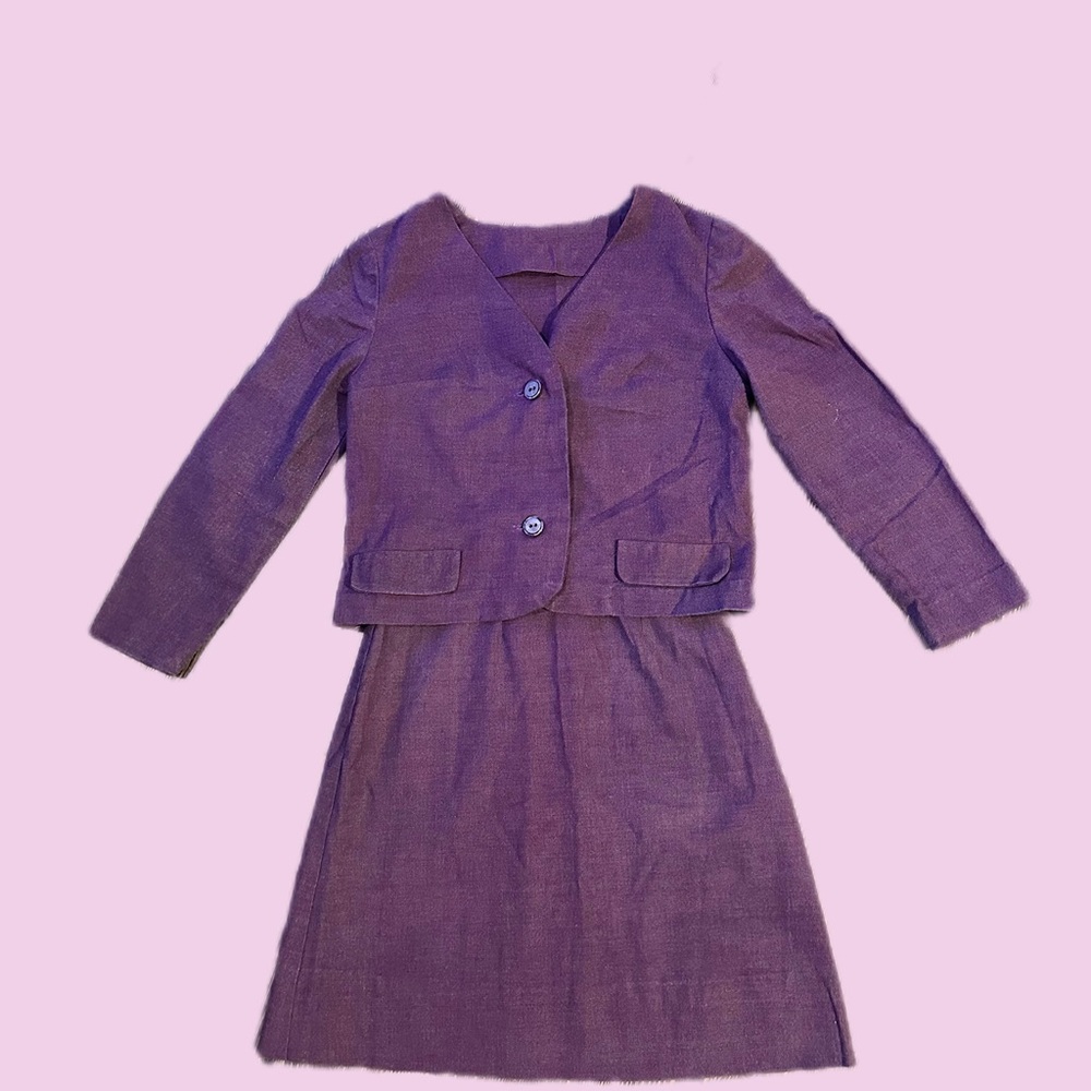 Vintage 1960s/1970s Purple Two-Piece Skirt Suit